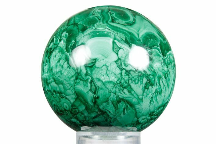 Flowery Polished Malachite Sphere - DR Congo #348904